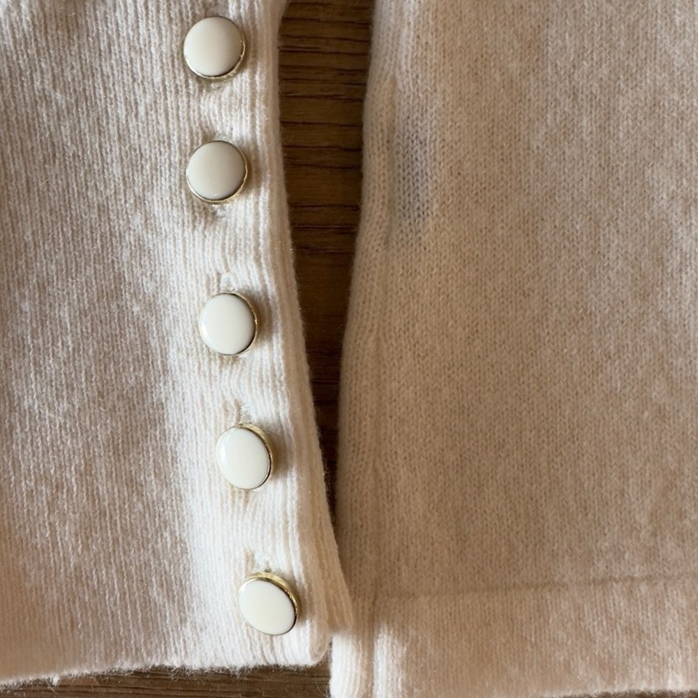J Mclaughlin 100% Cashmere Wool Crew Neck Pullover Knit Sweater-Ivory-Size Small - Picture 12 of 13